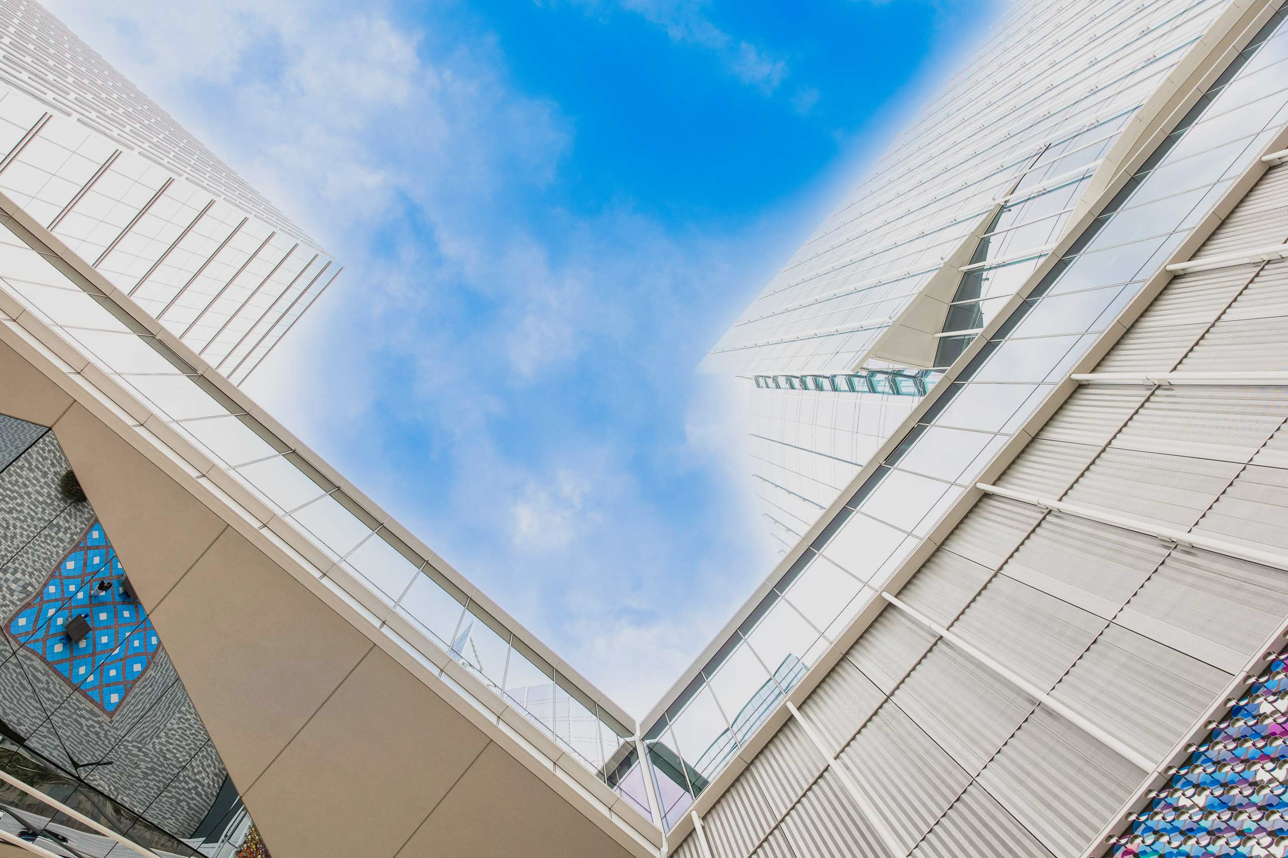 Buildings in sky.